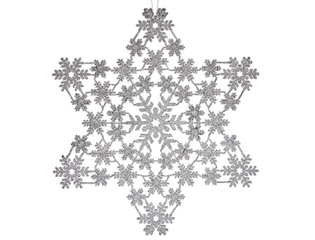 Conjunto de Adornos de Navidad KRIST Adorno Navideño Estrella Plateado - 24un (0.1x31.5X32cm)