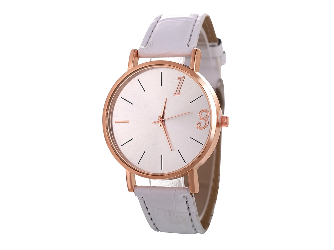 Reloj De Pulsera De Aleación Blanca Con Movimiento De Cuarzo Y Diseño Informal.