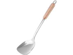 Esta Espátula Para Wok Está Fabricada En Acero Inoxidable Grueso De Alta Calidad Y Madera.