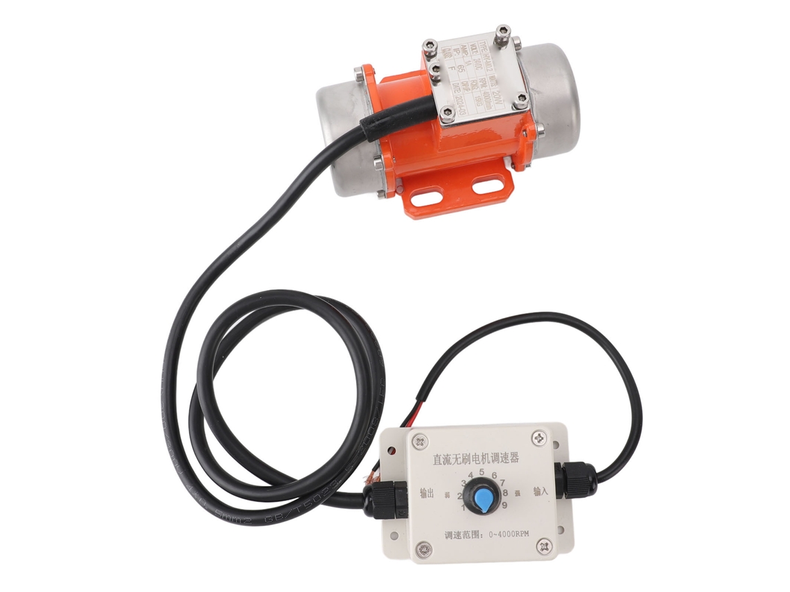 Motor Vibratorio De Hormigón Sin Escobillas De 24 V Cc, Ip65, Con Control De Velocidad, 20 W, Aluminio.