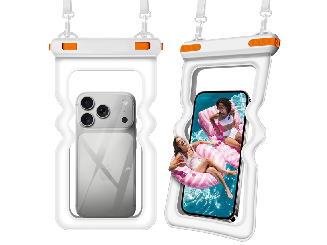 Funda impermeable para teléfono móvil con diseño de airbag ondulado, 1 unidad (blanco y naranja) Czhhmart