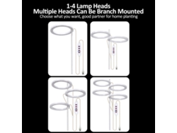 Lámparas Led De Espectro Completo Para Cultivo De Plantas De Interior, Con 20 Led, Temporizador De 8h/12h/16h Y 5 Niveles Ajustables.