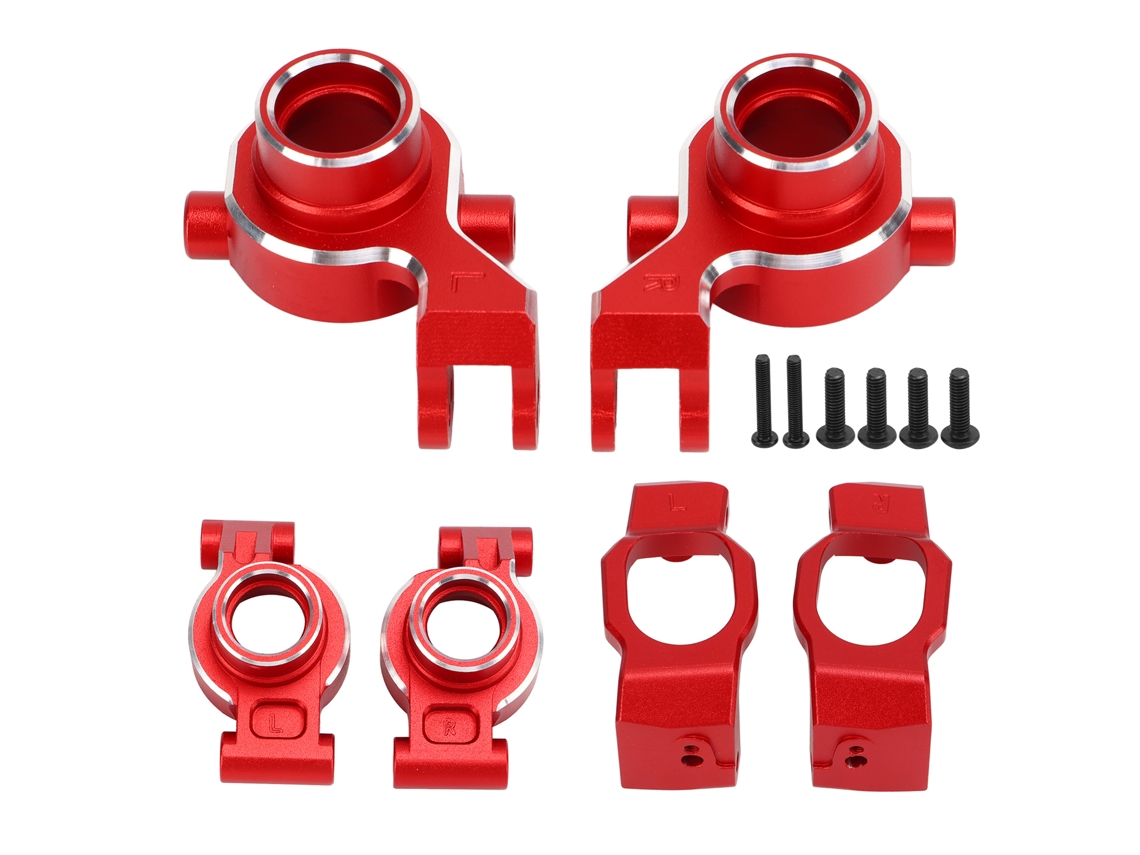 Ymsl Conjunto De Copas De Dirección E Asientos De Eje Trasero C Hub De Aleación De Aluminio Para Coches Rc Maxx 2.0 1/10 Rojo Hxl