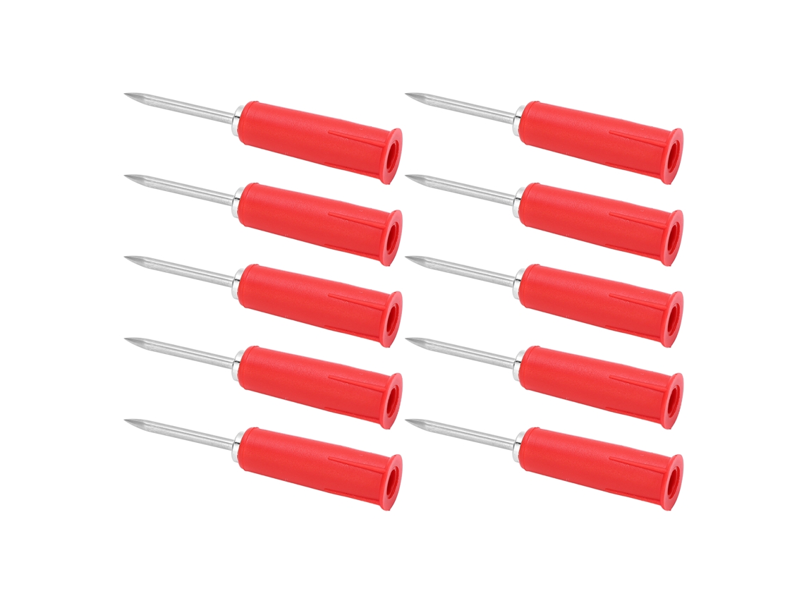 10 Sondas Perforadoras De Cables De Pvc De 2 Mm A 4 Mm Con Pines Aislados Para Multímetro (rojo)