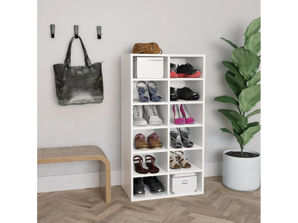 Zapatero Organizador 54X34X100,5 Cm Derivados de Madera Blanco