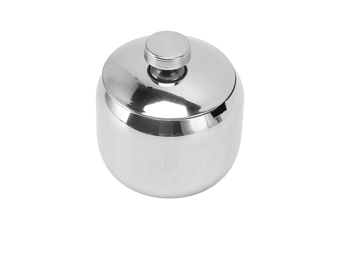 MEOIRUERY Azucarero de acero inoxidable de elegante diseño, recipiente multifunción para condimentos con acabado pulido, ideal para tomar té o café en casa o en