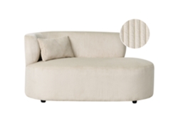 Chaise Longue Izquierda Beliani Vanvey De Bombazine Crema 147x78x73
