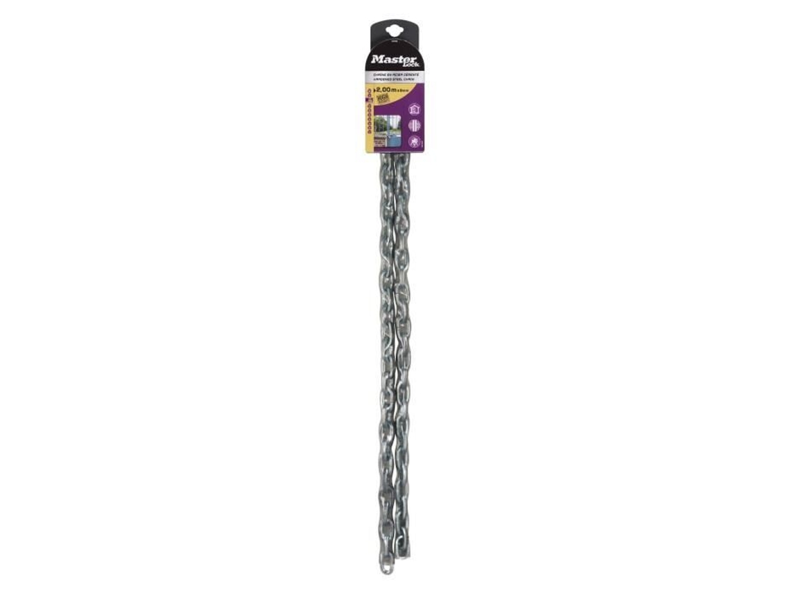 Candado Master Lock 8018eurd, cadena de acero templado con eslabones cuadrados, vinilo flexible