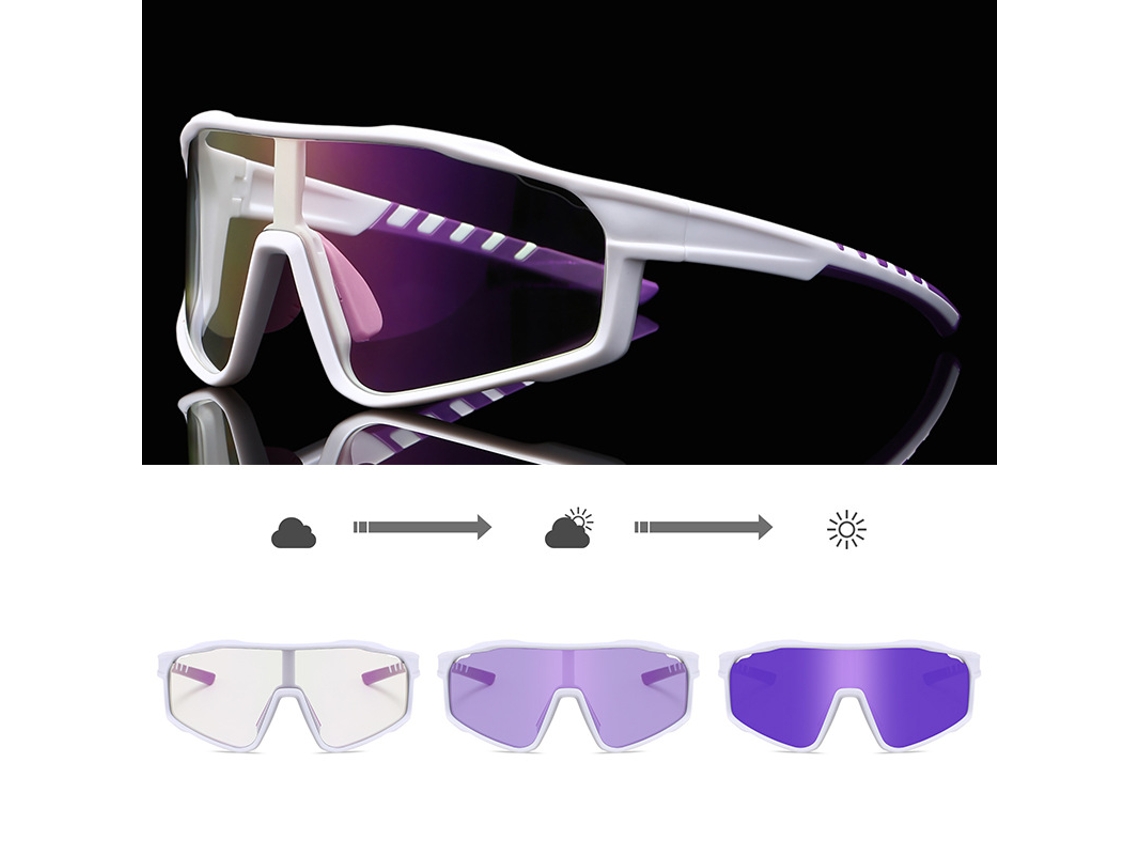 Gafas De Sol De Ciclismo Que Cambian De Color Para Hombres Y Mujeres Gafas De Ciclismo De Montaña Para Deportes Al Aire Libre Púrpura Gertiz