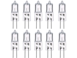 Lâmpadas Halógenas G4 35w 12v, Branco Quente (2800k), Cápsula Transparente Dimerizável, Kit Com 10 Unidades