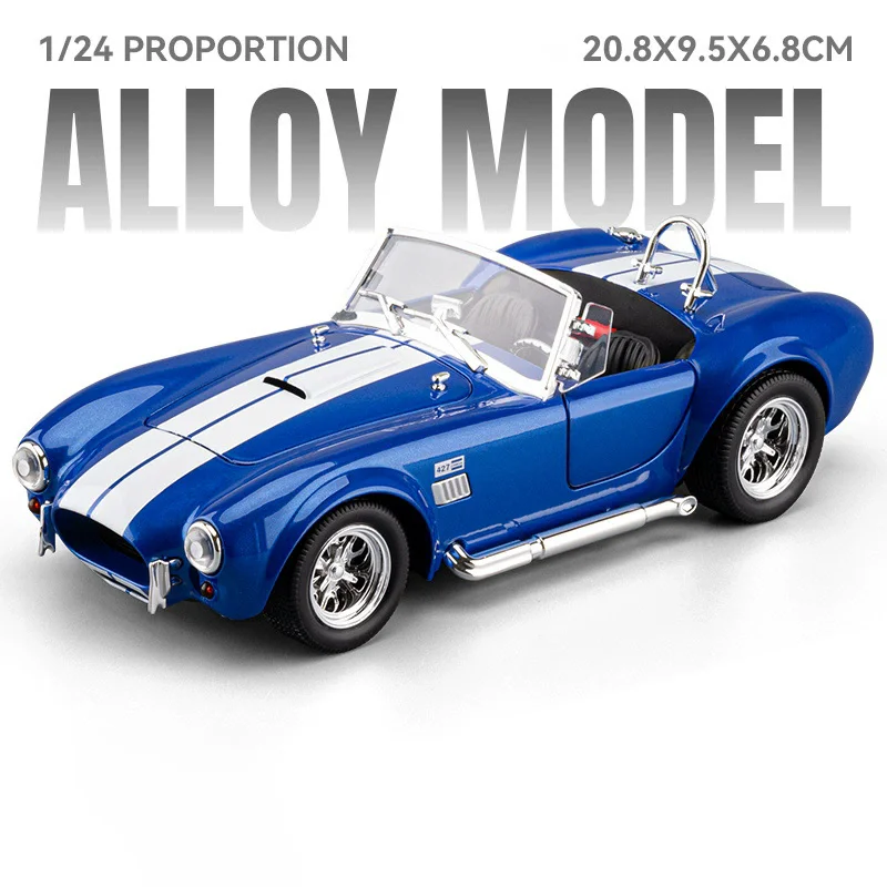 (Cobra Azul) Coche en miniatura a escala 1:24, carrocería de metal fundido a presión, con simulación de sonido y luz.