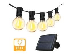 Rebe-luz De Cadena Solar G40 Con 4 Modos De Iluminación, Resistencia Al Agua Ip44 Y Función De Memoria, Ideal Para Jardín Y Fiestas