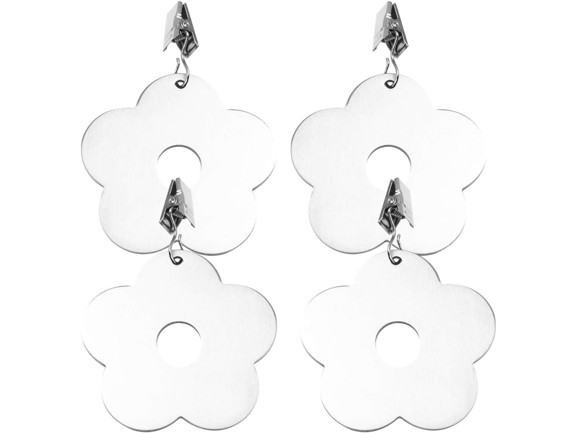 Pinzas De Mesa De Acero Grueso De 4 Piezas Para Manteles Con Diseño