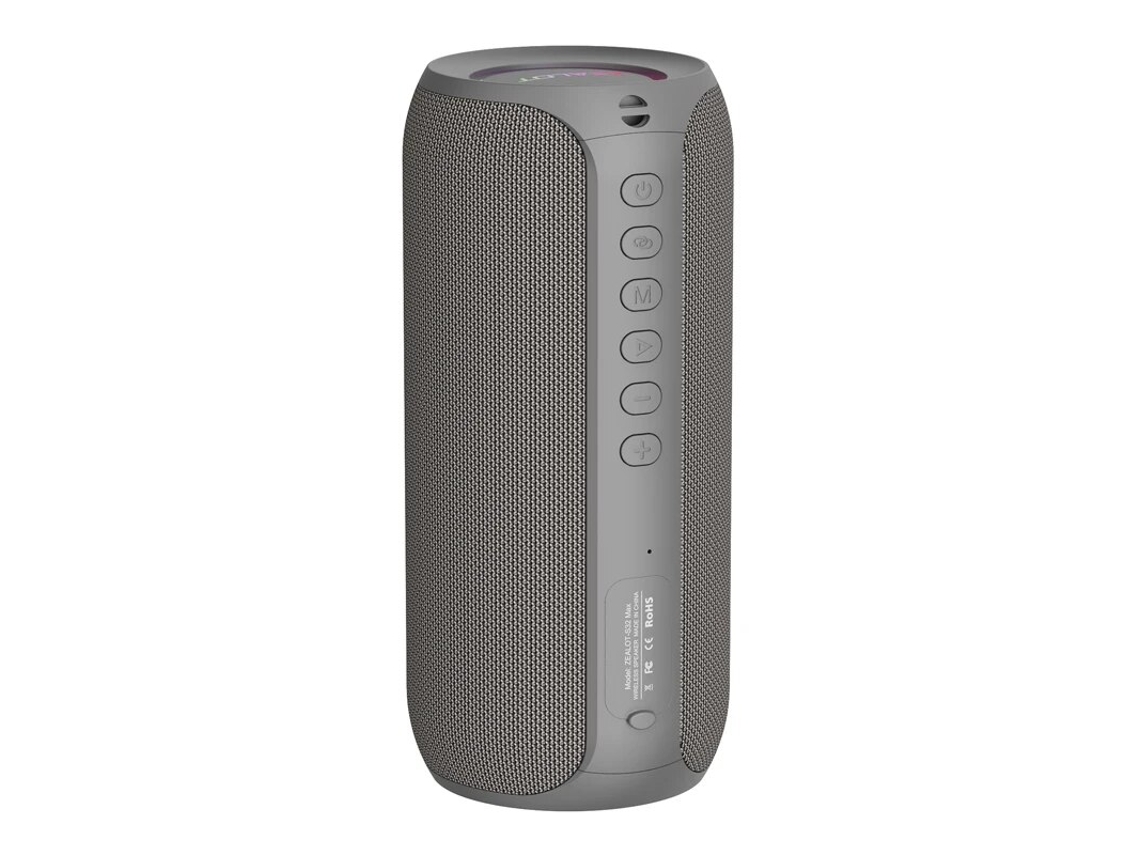 (gris) Altavoz Bluetooth Portátil, Resistente Al Agua, Estéreo 20w.