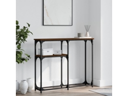 Mesa consola | Mesa de entrada | Mesa auxiliar 90x22,5x75 cm Derivados de madera Roble marrón