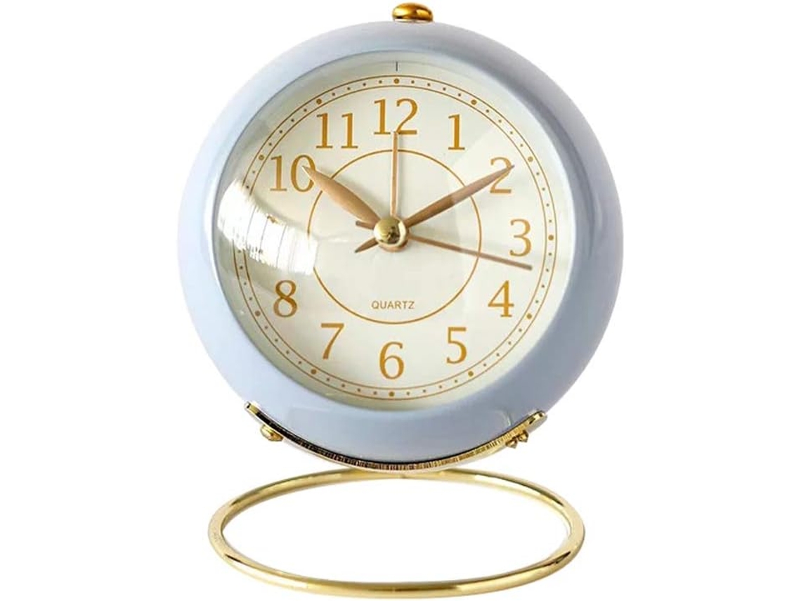 Despertadores vintage, reloj de mesa analógico silencioso sin tictac con un diseño único y elegante, reloj de escritorio a pilas para el hogar y la oficina.