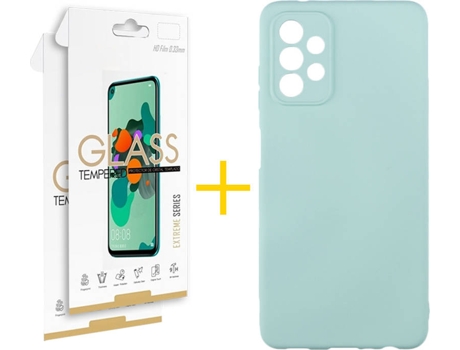 Kit Funda + Protector de Pantalla Samsung A32 5G SKYHE Cristal Templado 4874 Verde