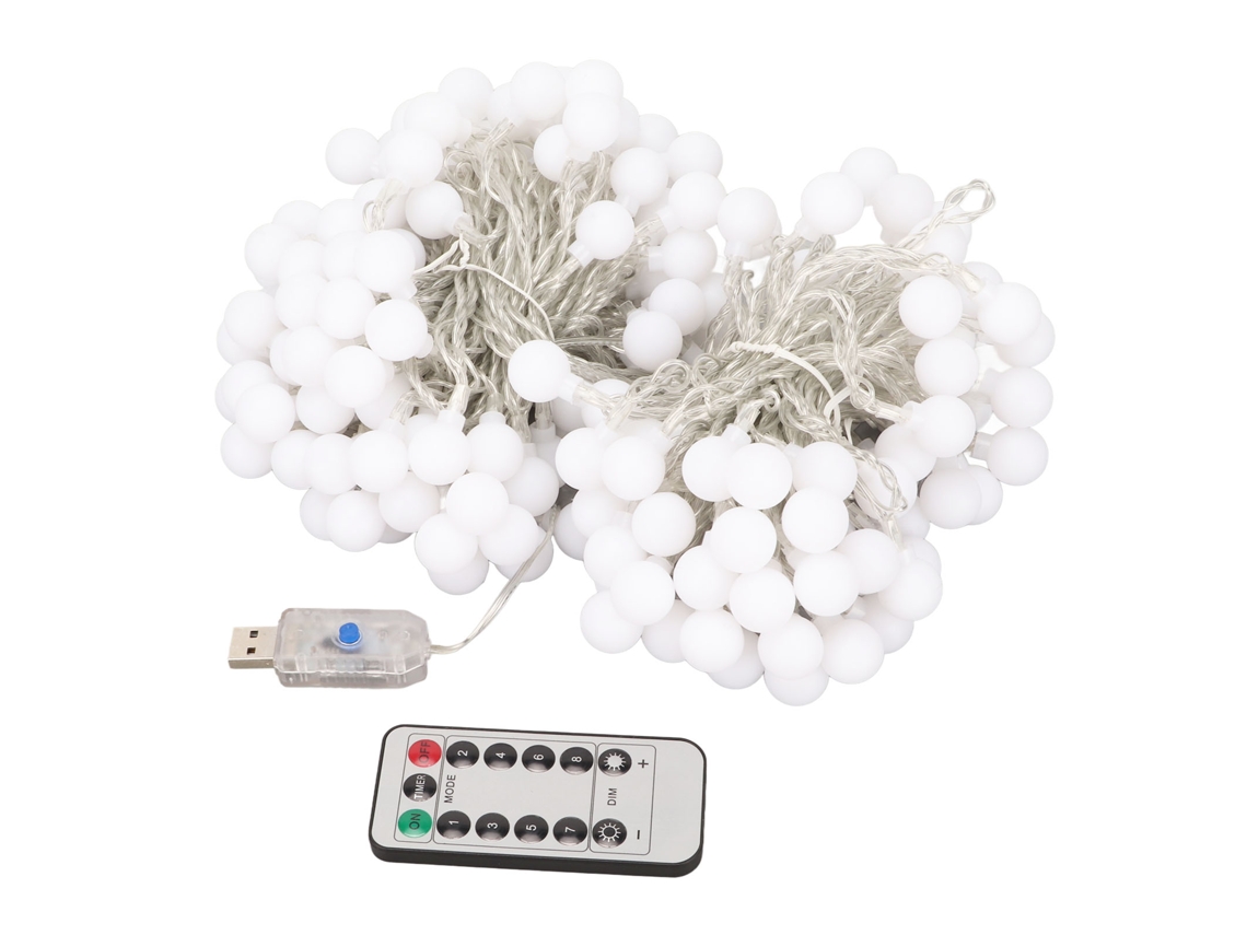 Guirnalda De Luces Led De 20 M Con 200 Luces, Resistente Al Agua, Usb, 8 Modos, Control Remoto, Ideal Para Navidad Y Bodas.