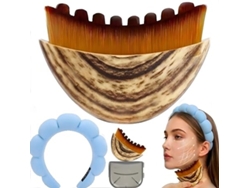 Set De Brocha Facial Y Diadema Con Burbujas Para Contornear El Sistema Linfático | Lifting De Mandíbula Rosa Siurn