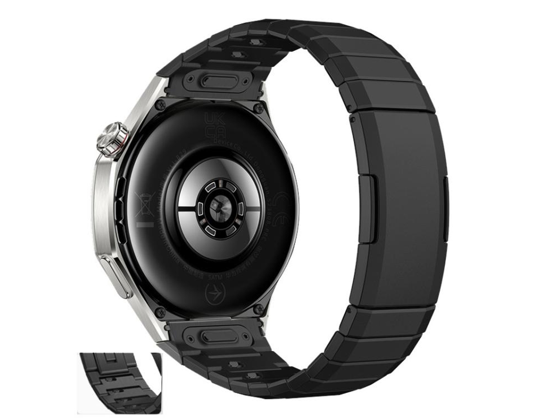 Bracelete Para Huawei Watch Gt 6 Pro - Titânio - Fecho Lateral Removível - Botão Arc Preta