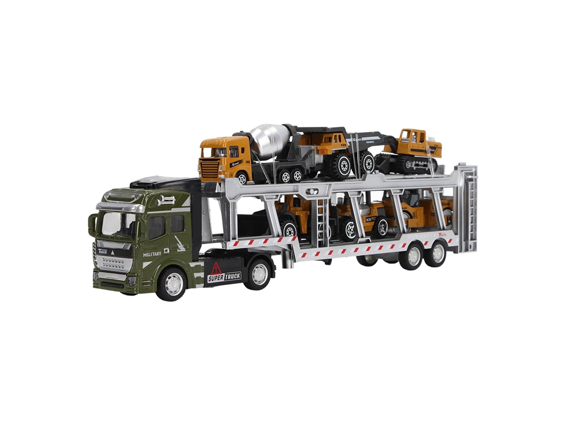 Camión De Transporte De Aleación 7 En 1 Con Capacidad Para 6 Coches, Función De Retracción De Ingeniería, 32 Cm