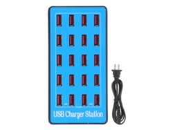 Estación De Carga Usb De 20 Puertos Con Carga Rápida Y Cubiertas Protectoras Para El Hogar, La Oficina Y Los Viajes.
