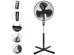 Ventilador Pie Oscilante 40 cm 3 Velocidades Altura Ajustable Temporizador Mando Distancia BRIEBE FN122397
