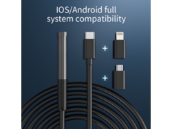 Endoscopio Wi-fi Impermeable De 8 Mm Y 2 Mp Con Puerto Usb Tipo C E Iluminación Led Para Teléfonos Móviles.