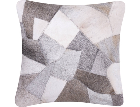 Cojín de piel/algodón beige 45 x 45 cm BELIANI Neeloor