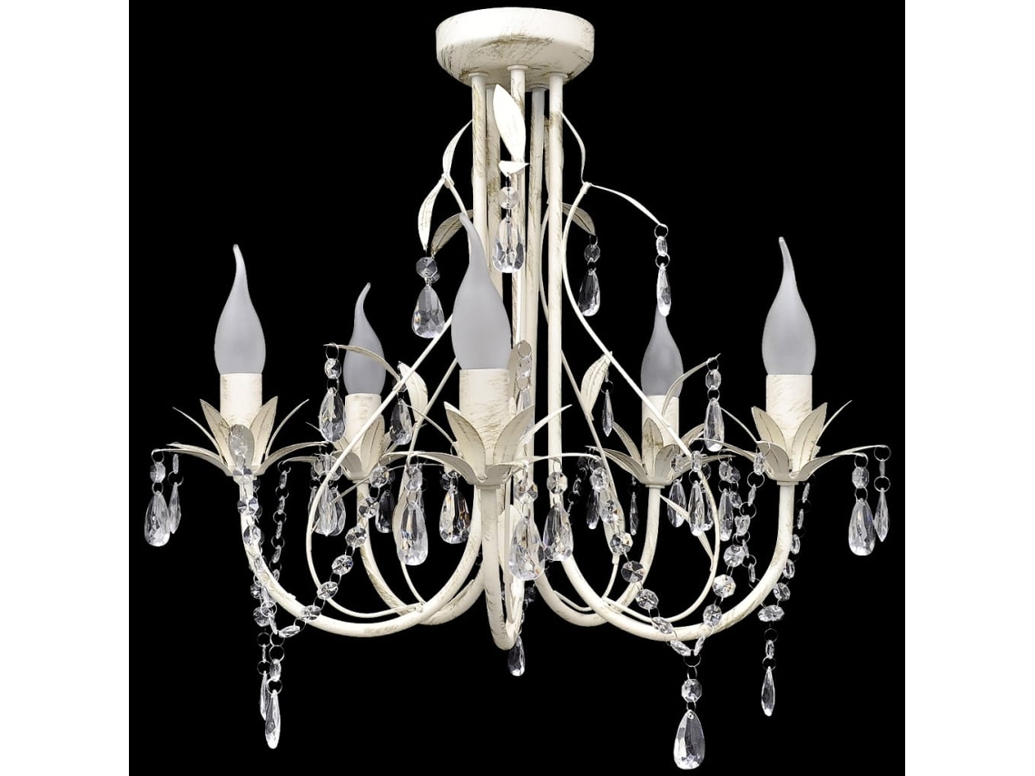 Candelabro Luminaria con Cristales Colgante Elegante con 5 Bombillas