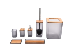 Accesorios de baño Baok-kit, 7 piezas, color gris.