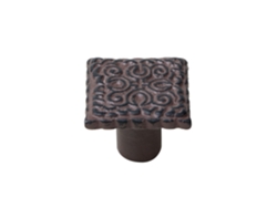 Pomo Para Muebles 32x32 Mm De Diámetro Hierro Envejecido Con Pátina Marrón Mate Juego De 24 Piezas