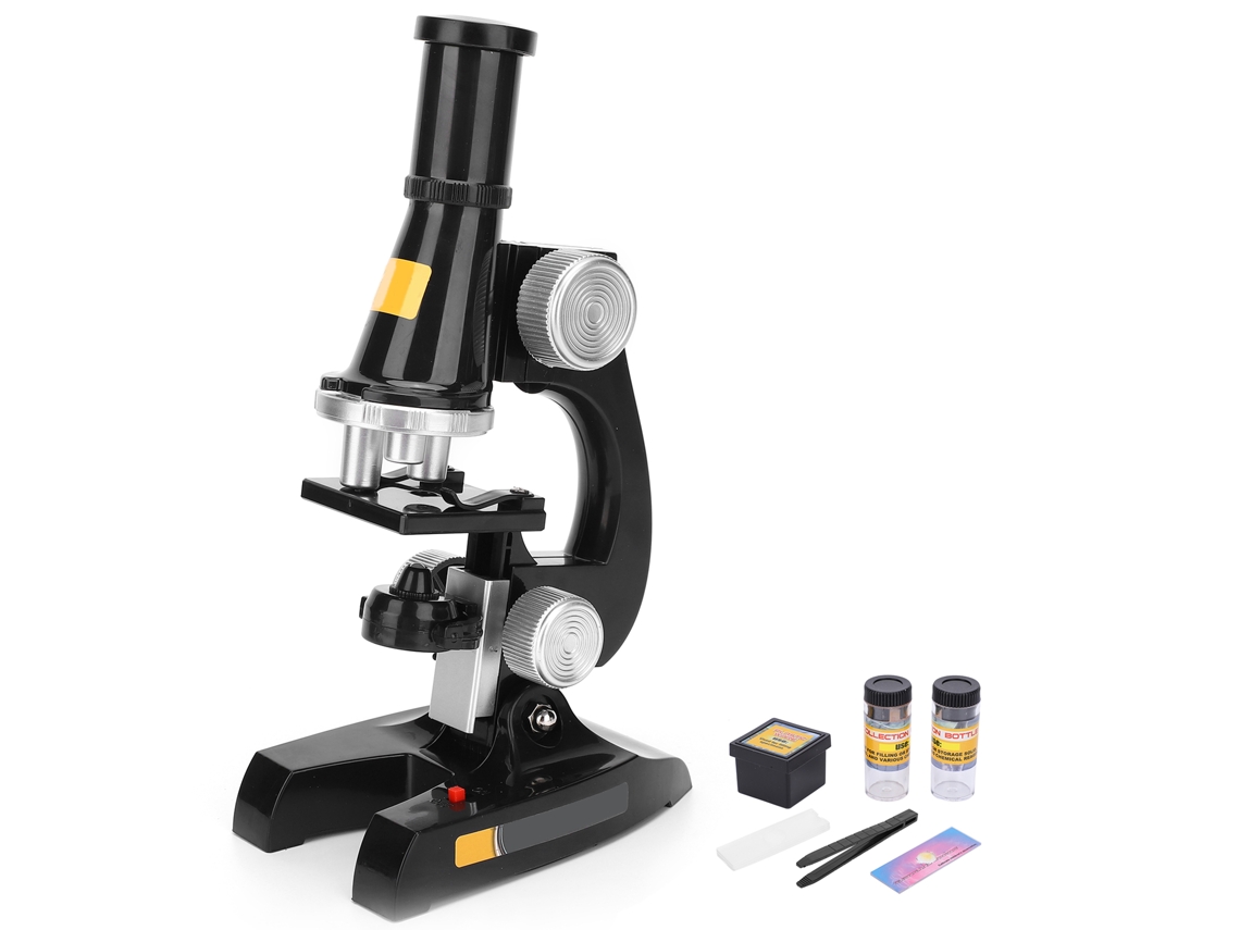 -kit De Microscopio Biológico Led Laboratorio Para Escuela Hogar Juguete Educativo Negro