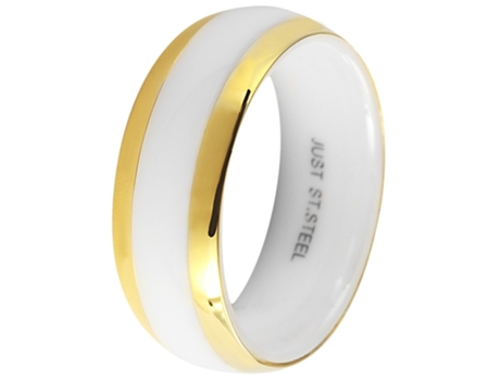 JUST Anillo Nesa en Cerámica Blanco y Dorado 52