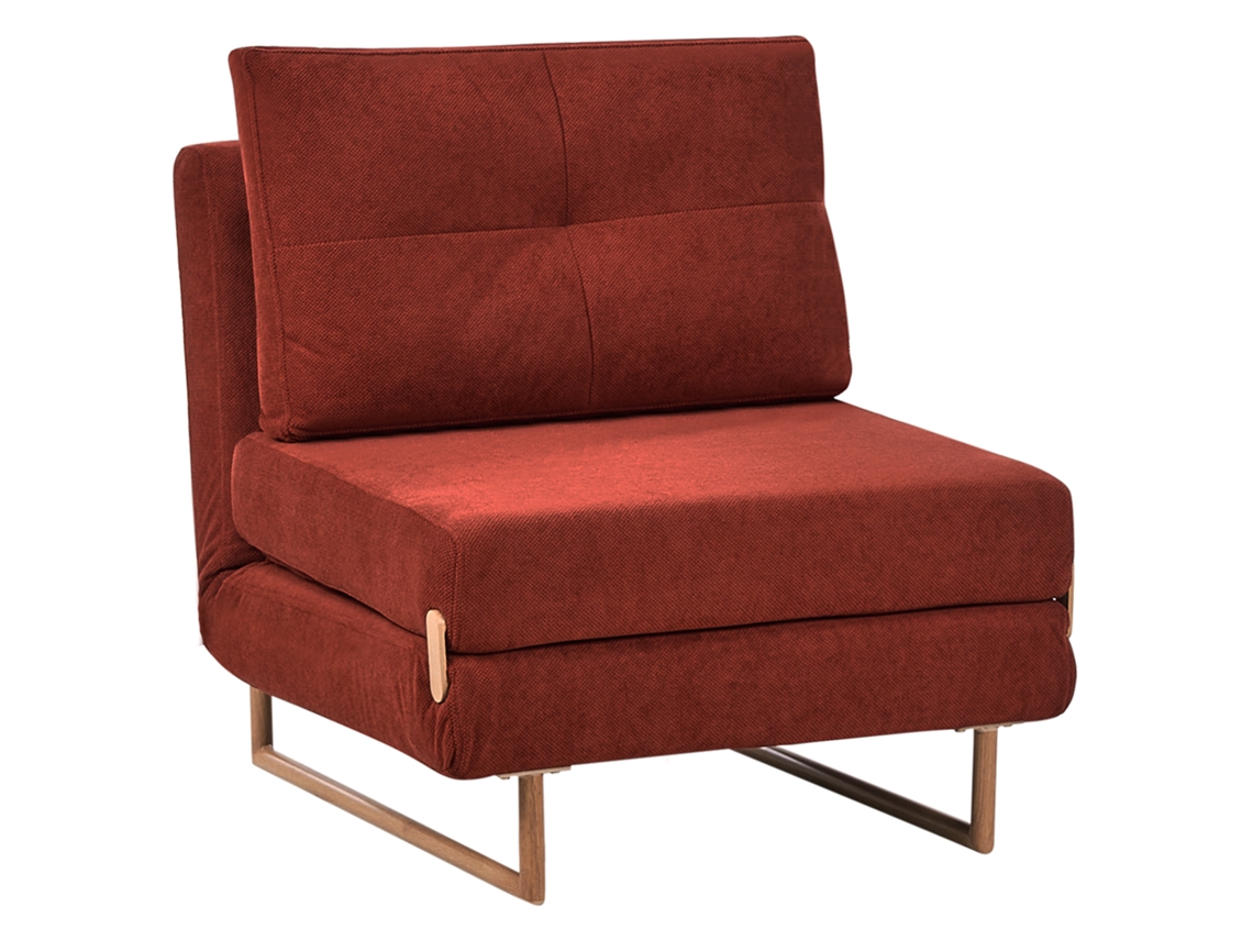 Beliani Jerslev Sofá Cama Tela Roja 79x81x87