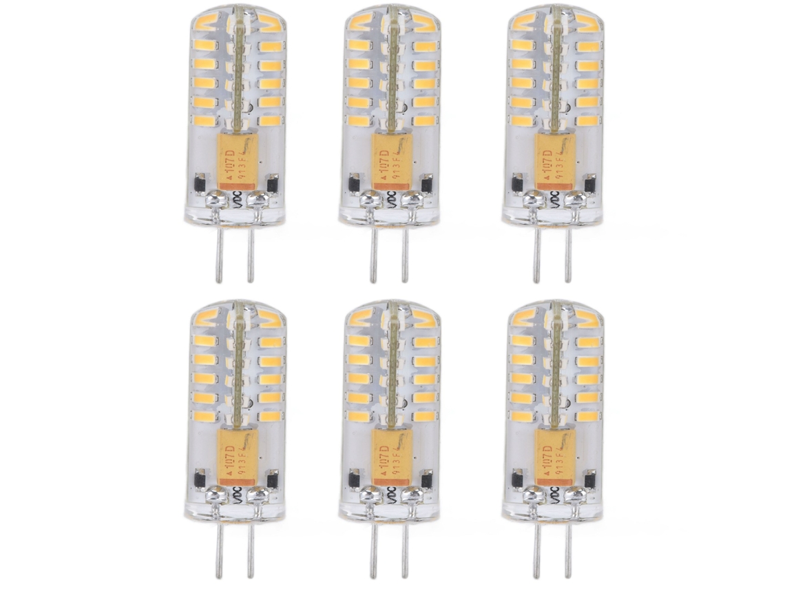 2026 6 piezas de bombillas LED Fácil instalación Transmisión de luz uniforme 12v Blanco cálido para fiestas en el hogar