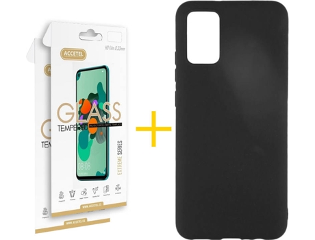 Kit Funda + Protector de Pantalla Samsung A02s ACCETEL 2962 Negro