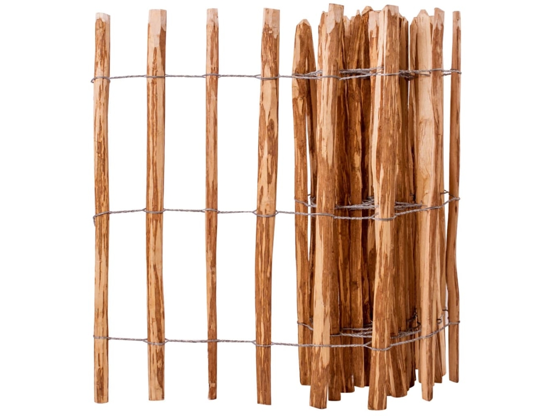 Panel de valla VIDAXL Marrón Madera (90x500cm)