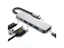 Base de expansión para celular, tableta, convertidor, consola de juegos, base de expansión HDMI, concentrador USB seis en uno Chennnls