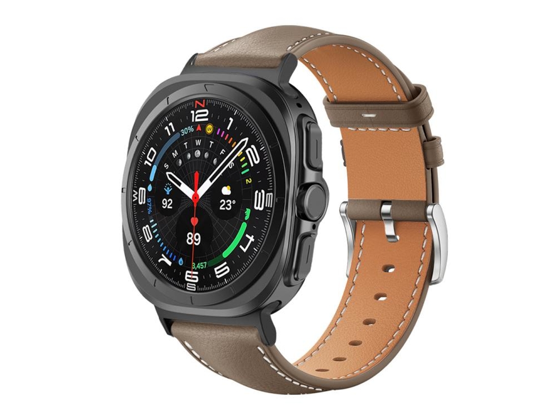 Correa para Samsung Galaxy Watch Ultra - Piel fina con textura de tiburón, negra (47 mm)
