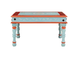 Mesa De Centromesa Auxiliarmesita De Centro Madera Maciza De Mango Azul Pintada A Mano Wsd48891