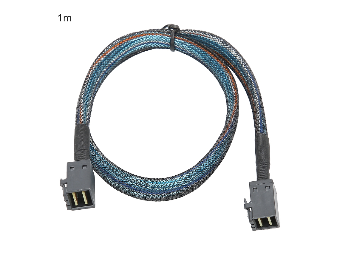 Cabo Adaptador Sff-8643 Para Sff8643 H0106 Servidor Mini Sas Hd36p Trançado De Nylon 1m 12gbps