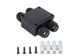 Caja de conexiones eléctricas impermeable IP68 de 4 vías, 10-14 mm, profesional
