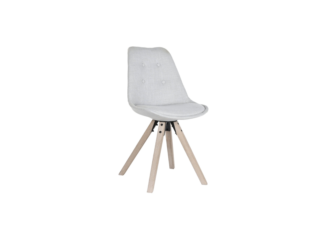 Silla Roble Poliester Gris Claro 48x55x84cm