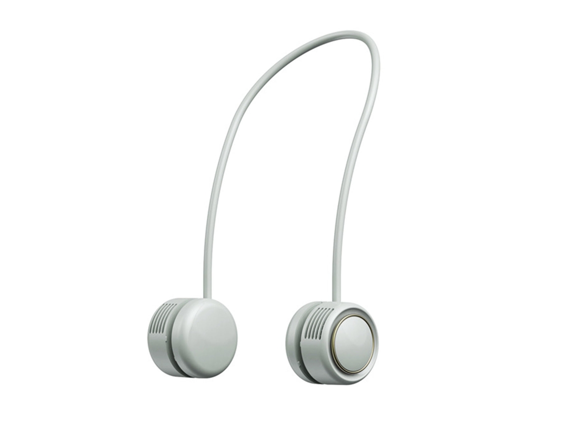 Ventilador De Cuello Portátil Sin Aspas, Recargable Por Usb, 3 Velocidades, Portátil, Verde, 1600 Mah