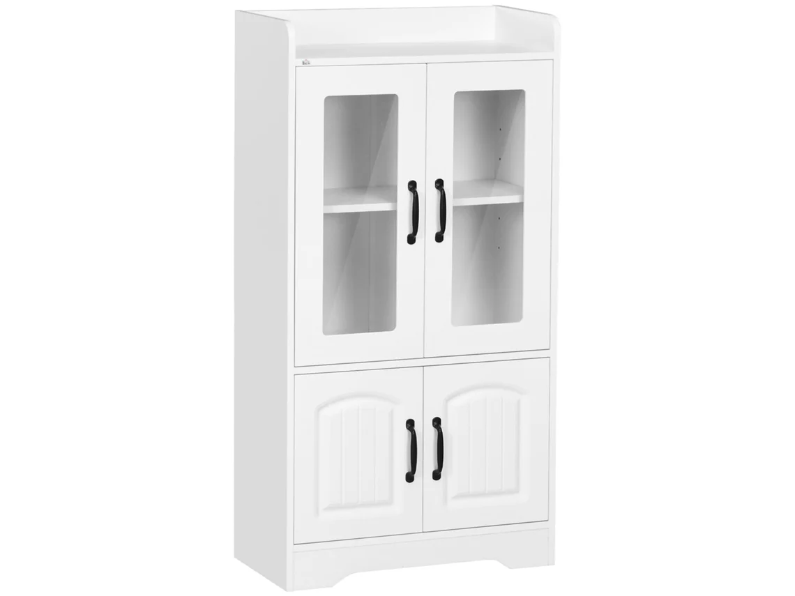 Vitrina Con Puertas De Cristal Blanco