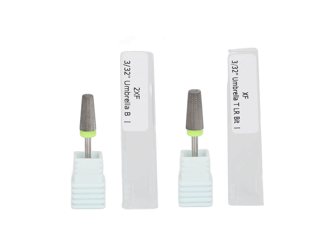 2 brocas cónicas de acero de tungsteno para uñas acrílicas y de gel duro
