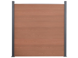 Conjunto de paneles de vallado Wpc marrón de 180x186 cm Wsd106969 Lovely Home