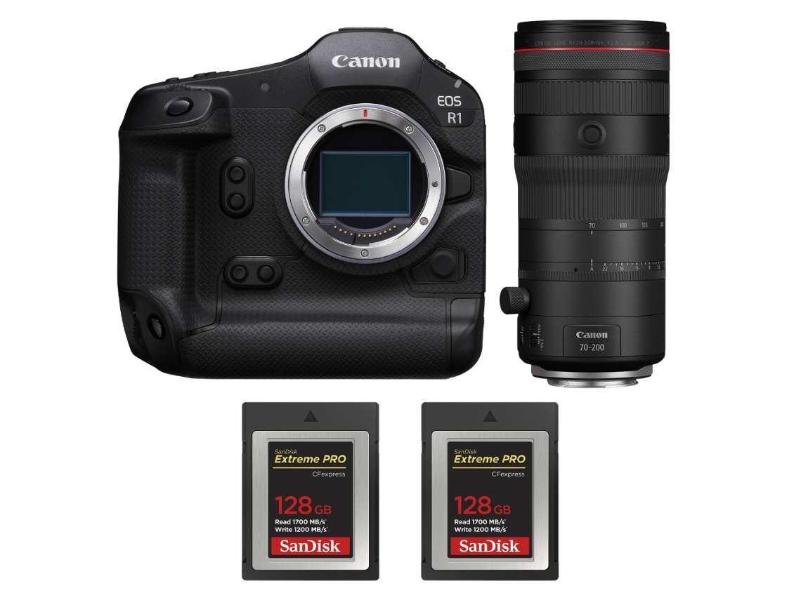 Canon Eos R1 + Rf 70-200mm F/2.8 L Is Usm Z Negro + 2 Sandisk 128gb Extreme Pro Cfexpress Type B + Ebook “20 Consejos Para Fotos Que Impactan”