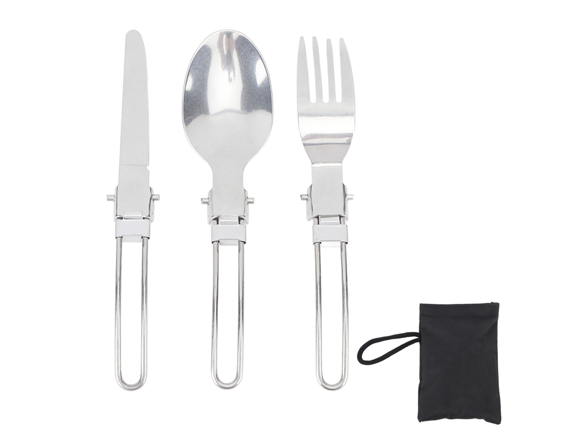 Juego De Utensilios De Viaje Plegables Y Portátiles De Acero Inoxidable Para Acampar, Comer, Jardinería Y La Vida Diaria.